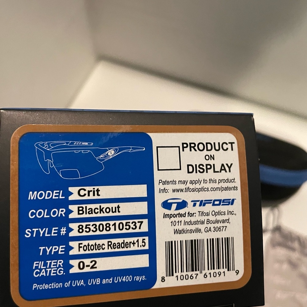 NWT Tifosi Crit Blackout Fototec Readers +1.50, Sunglasses - Picture 7 of 10